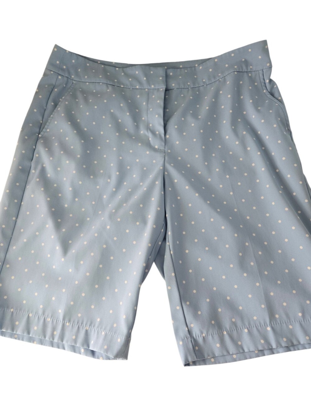 Izod Golf Light Blue & White Ladies Bermuda Golf Shorts Lightweight Size 12 - Picture 4 of 9